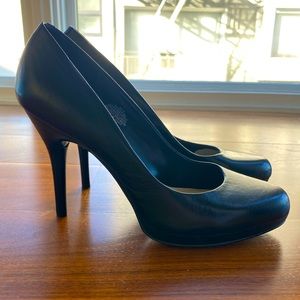Nine West Black Leather Heels